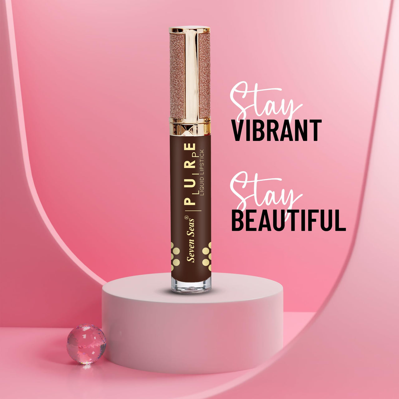 Seven Seas Pure Liquid Lipstick, Matte Finish, Purple (Crown of Thorns-1, 7ml)