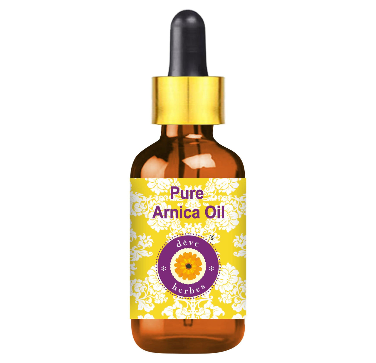 Deve Herbes Pure Arnica Oil (Arnica montana) With Glass Dropper Natural Therapeutic Grade 30ml
