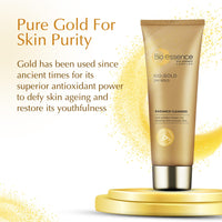 Bio Essence 24K Gold Radiance Face Cleanser, Niacinamide Face Wash for Women, Collagen Amino Acid, Hydrating Face Cleanser for Glowing Skin, Ideal for All Skin Types, Antioxidant, Anti Ageing, 100g