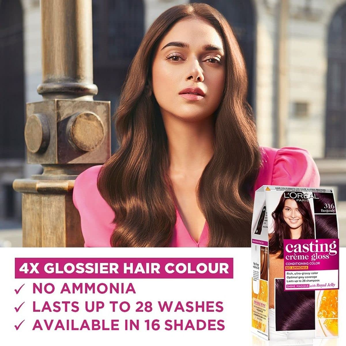 L’Oréal Paris Semi-Permanent Hair Colour, Plum/Burgundy 316 & L'Oréal Paris Instant Root Concealer Spray, 1 Black