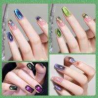 Bolt Bee 9D Cat Eye Gel Nail Polish Magnetic Soak Off UV/LED Gel, Long-Lasting, High Shine, Glitter Effect, Salon & DIY Manicure 9ml (Green)