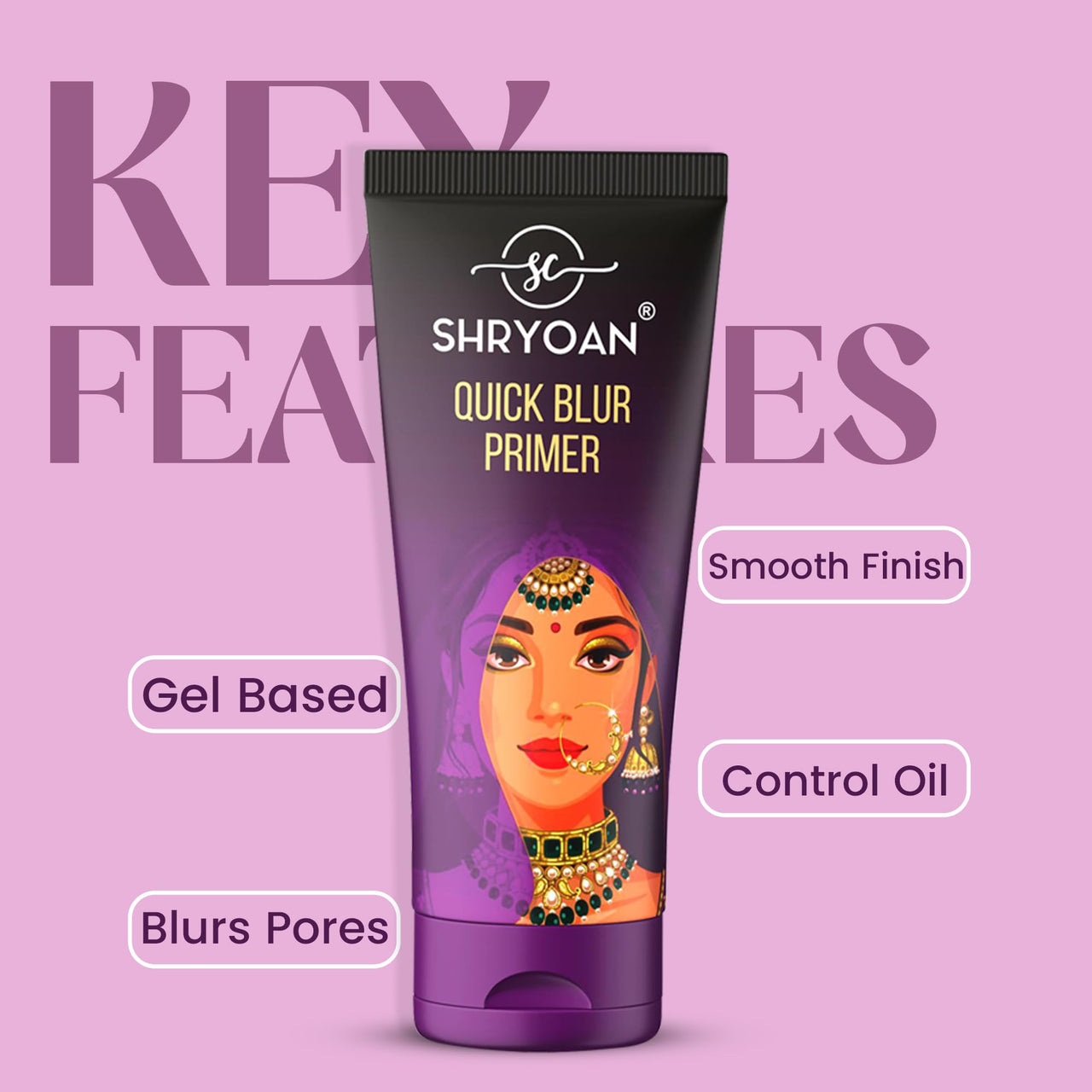 Shryoan Quick Blur Primer | Transparent Gel Formula | Oil-Free & Blendable | Long Lasting Makeup | All Skin Type | 30 Gram