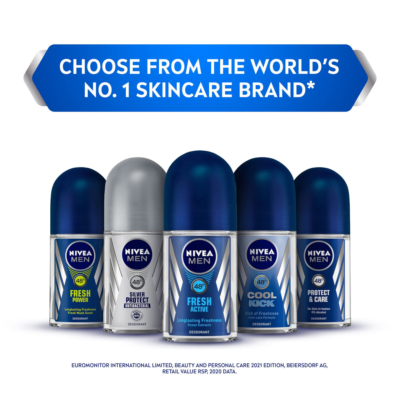 NIVEA MEN Deodorant Roll On, Cool Kick, 50ml