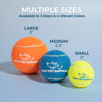 Best Pet Supplies Squeaky Tennis Balls for Dogs, 4-Pack, Heavy-Duty Interactive Pet Toys for Throwing and Fetching, Supports Exercise and Natural Behavior Training, Durable - Large
