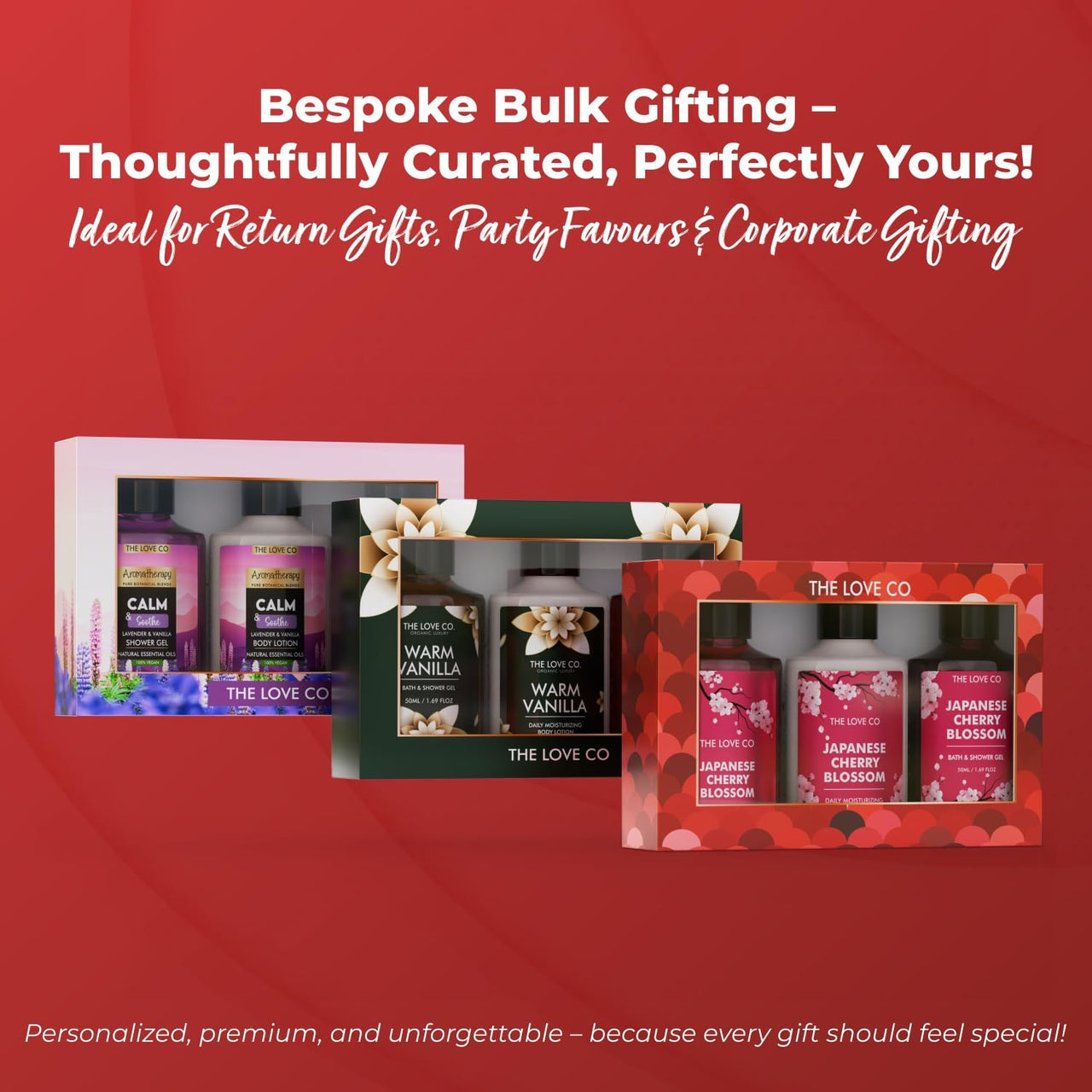 THE LOVE CO. Japanese Cherry Blossom Gift Collection| Indulge in Travel Pack Shower Gel, Body Lotion & Shampoo | Ideal Birthday & Special Occasion Hamper - Pack of 3