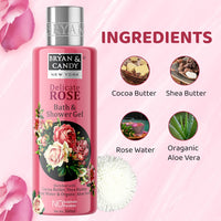 Bryan & Candy Shower Gel with Aloe Vera. Gentle, Moisturizing Body Wash for Soft, Supple Skin (Delicate Rose Shower Gel, 300ml)