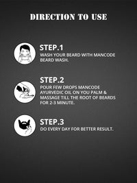 Mancode Ayurvedic Beard & Hair Growth Oil, 50ml | Natural hair oil for Thicker & Longer Beard | Beard Oil for uneven, patchy & Fast Beard Growth | 100% Natural