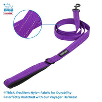 Voyager Step-in Lock Dog Harness w Reflective Dog Leash Combo Set with Neoprene Handle 5ft - Supports Small, Medium and Large Breed Puppies/Cats by Best Pet Supplies - Purple, M Harness Leash Set (Purple) M (Chest: 17 - 21