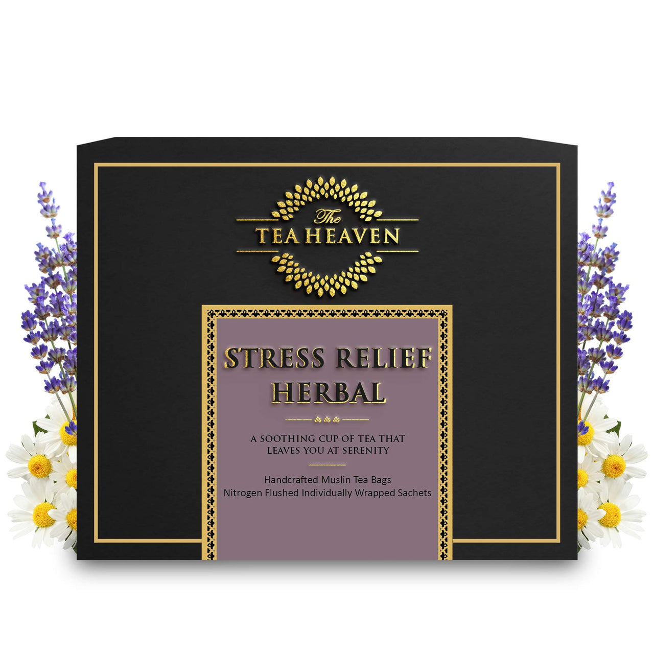 The Tea Heaven | Lavender Tea 17 Muslin Cloth Tea Bags (16+1 Sample) | Stress Relief Wellness Tea | Promotes Better Sleep - 100% Organic Natural Whole Leaf Herbal Tea Gift Pack Hamper