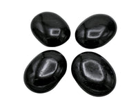 Black Tourmaline Large Palm Stone - Massage Worry Stone for Natural Body Chakra Balancing, Reiki Healing and Crystal Grid Black Tourmaline - Mental (Large)