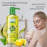 Bryan & Candy Shower Gel with Aloe Vera. Gentle, Moisturizing Body Wash for Soft, Supple Skin (Basil & Lime Shower Gel, 500ml)