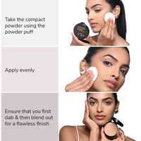 Mila Beauté Perfecting Compact Powder | Natural Matte Finish| Longstay with SPF 15 | Minimized Pores and Finelines | Controls Shine | Lightweight Compact Powder | Shade - (True Beige 16g)