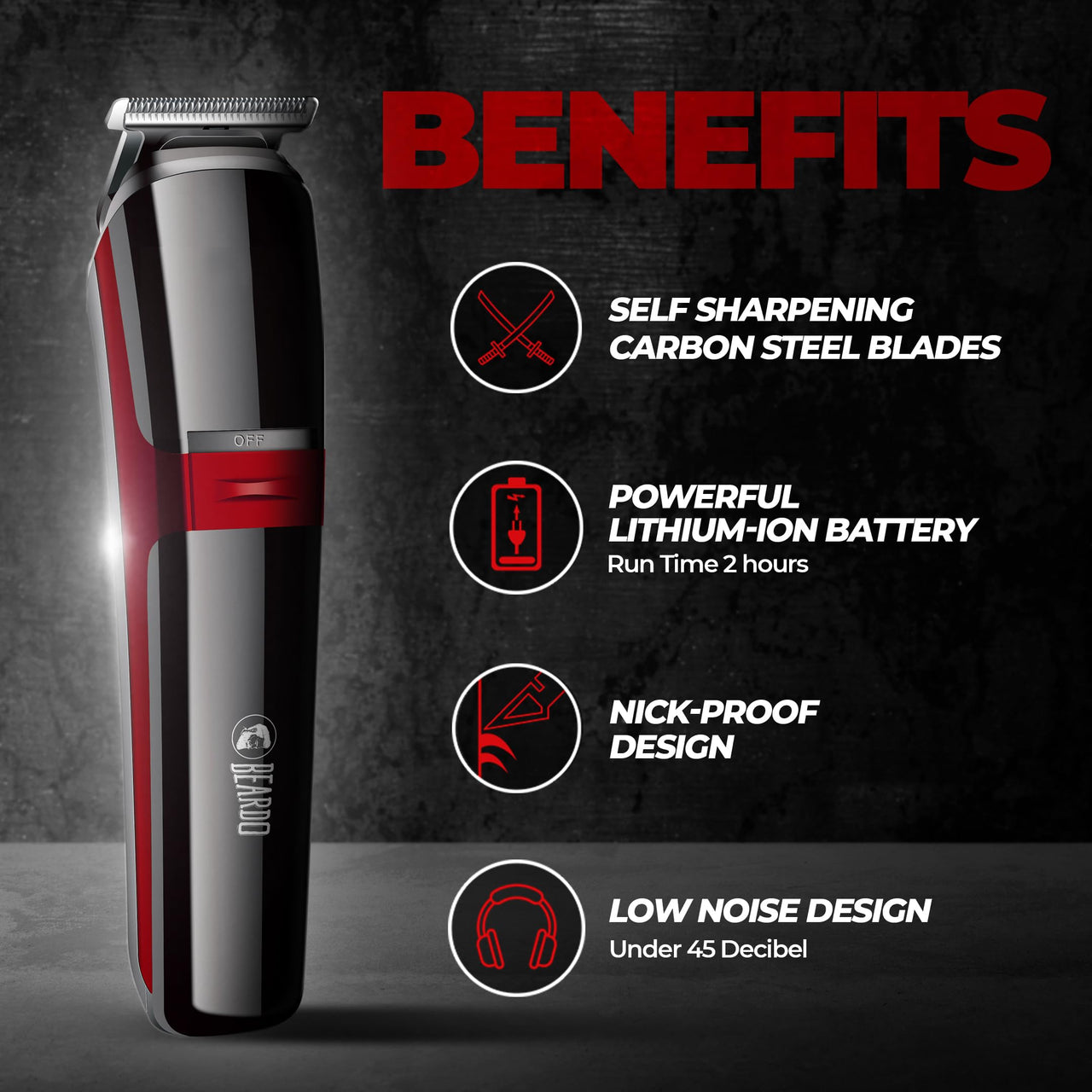 Beardo Ape-X 3-in-1 Multipurpose Trimmer for Men | Grooming Kit :- Trimmer, Shaver, Ear & Nose Trimmer | Stainless Steel self-sharpening blades | USB charge | Gift For Brother | Gift For Friends