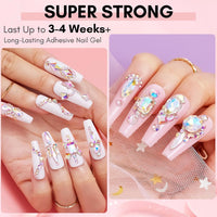 Bolt Bee Nail Rhinestone Glue Set - Gel Nail Glue for Rhinestones, 3D Art Design Super Strong Adhesive for Charm Gems Jewel Crystal Beads Diamonds 15g