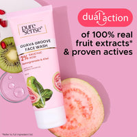 PureSense Guava Groove Face Wash with 2% Salicylic Acid | Pomegranate & Kiwi | Fights Acne and Controls Excess Oil | For Men & Women - 100ml