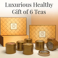 The Tea Heaven | 6 Assorted Teas Gift Box, Set Of 6 Unique Teas | Kashmiri Kahwa | Saffron Masala Chai | Lemongrass Green Tea | Mint Green Tea | Turmeric Herbal, Loose Leaves, 516 Gm