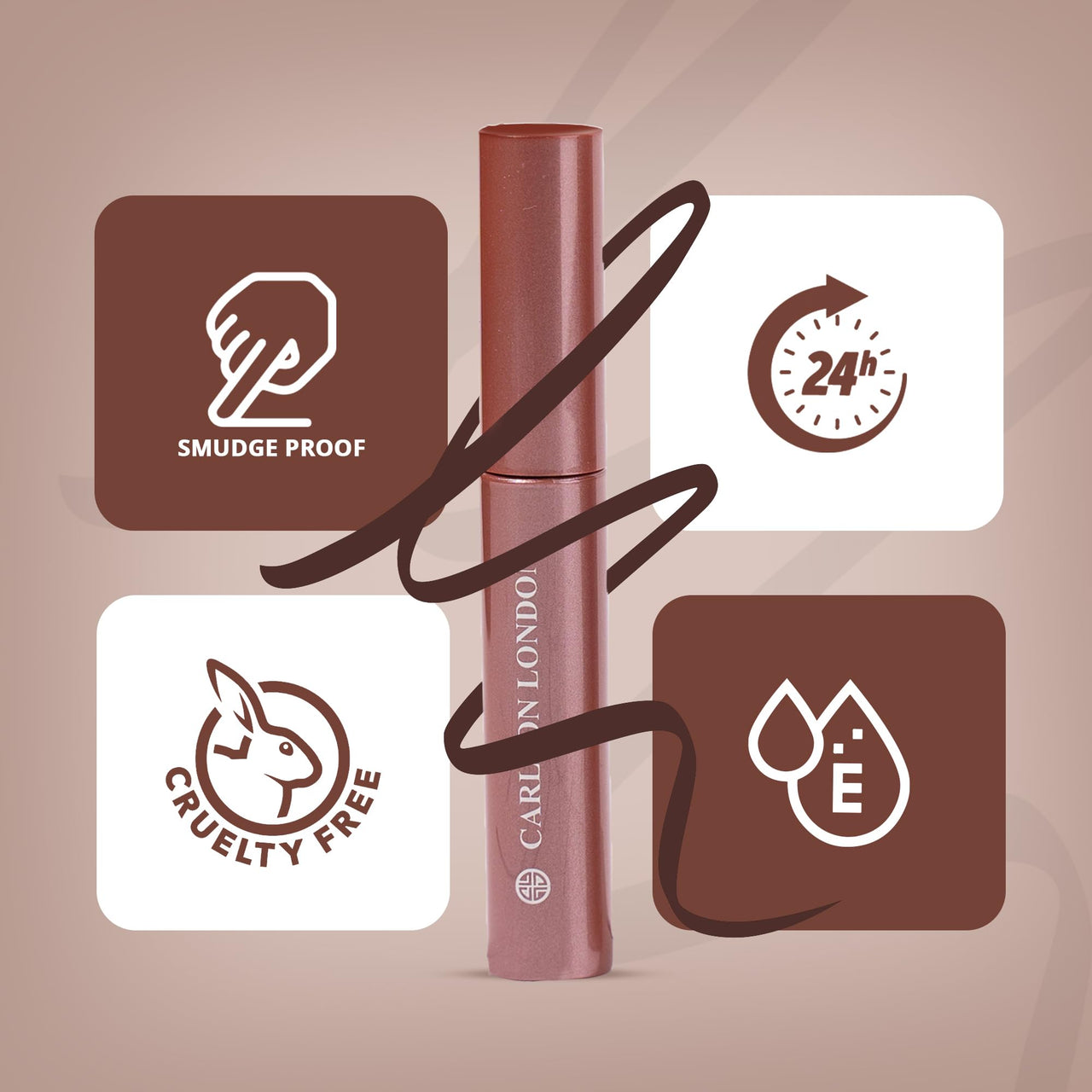 Carlton London Stunnig Black Liquid Eye Liner |Enriched With Vitamin-E |Long Lasting Matte Waterproof Liner, Smudge Proof, Transfer Proof Eye Makeup |Upto 24 Hrs - 5ML(Bitter Chocolate)