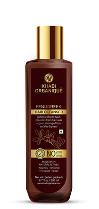 Khadi Organique Fenugreek Hair Cleanser/Shampoo No Parabens, Silicones, Phthalates, Sulphates No Harmful Chemical Cleanser 200 ML