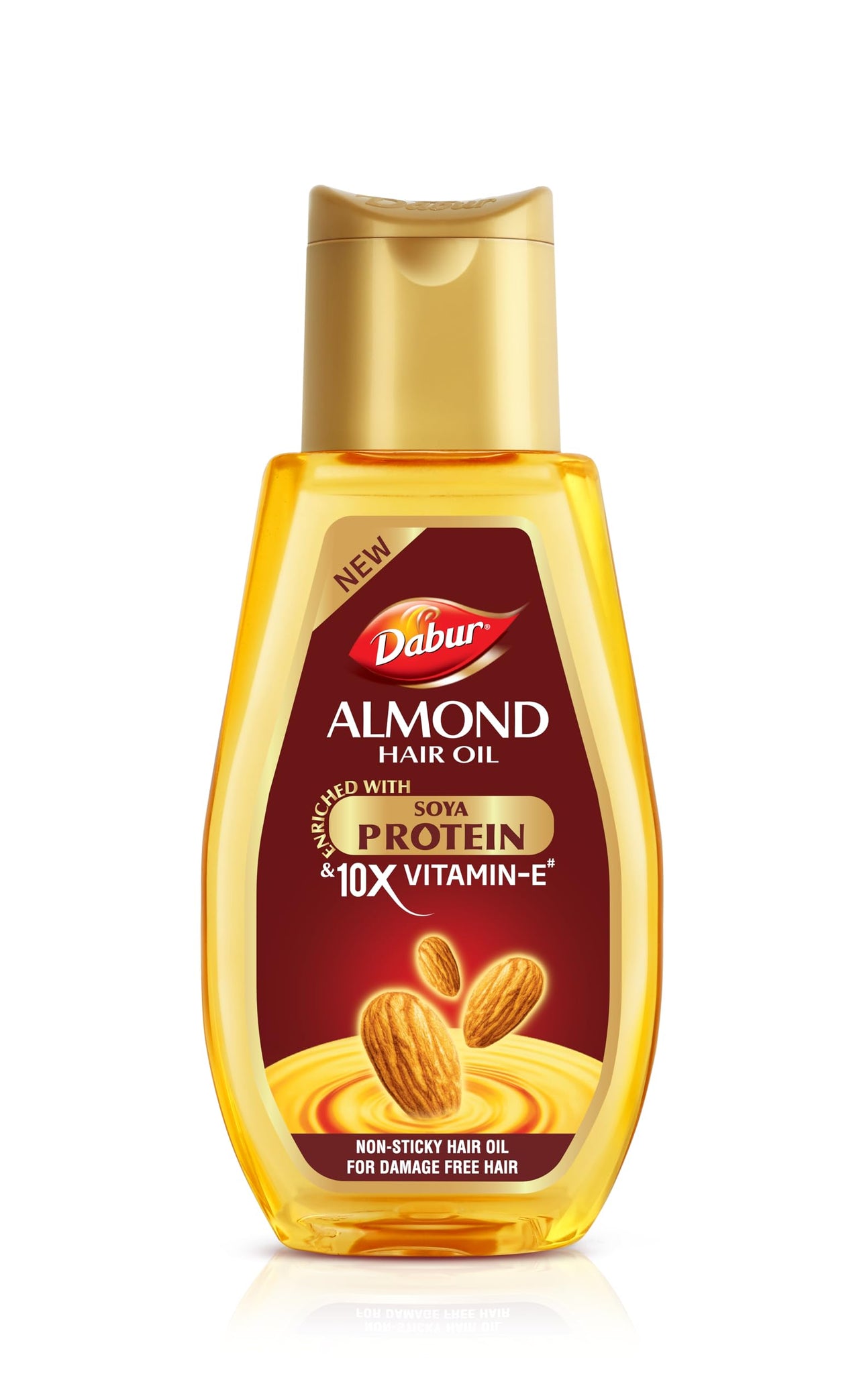 Dabur Almond Hair Oil - 500ml | Provides Damage Protection | Non Sticky Formula | For Soft & Shiny Hair | With Almonds, Keratin Protein, Soya Protein & 10X Vitamin E