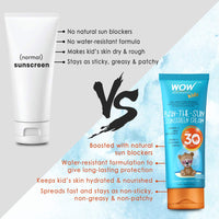 WOW Skin Science Kids Ban-The-Sun Sunscreen Cream For Combination Skin, Spf 30 Pa++ - No Parabens, Silicones, Oxide Color, Mineral Oil And Benzophenone, 100 Ml, Pack Of 1