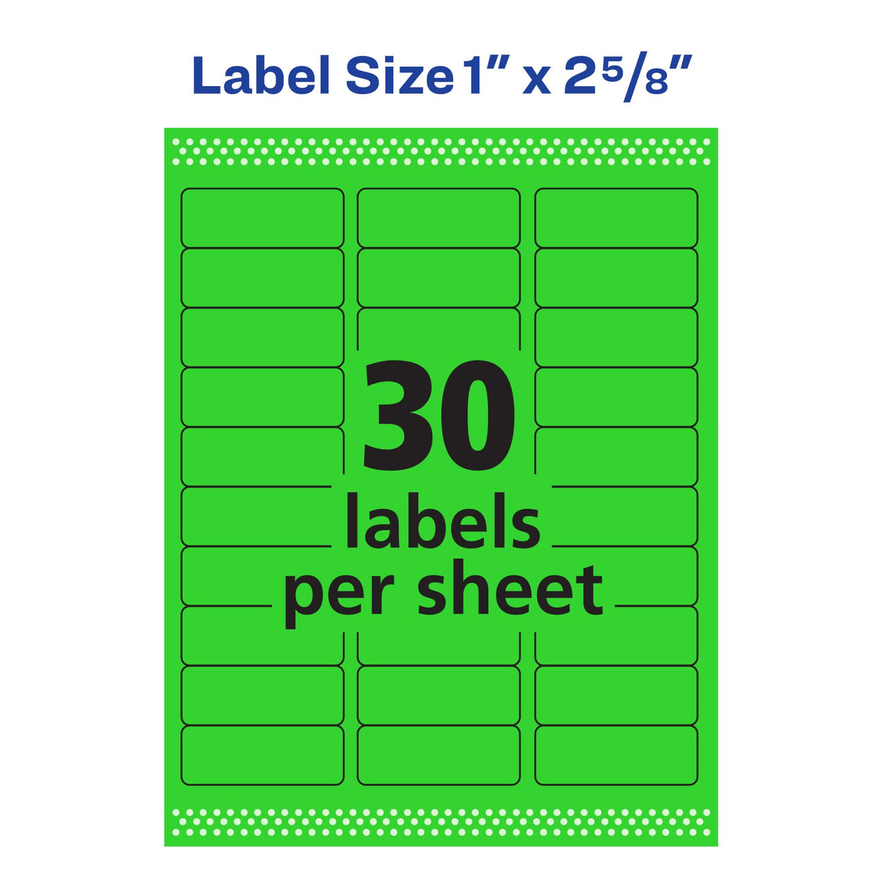 Avery Printable Address Labels with Sure Feed, 1" x 2-5/8", Assorted Neon (Magenta, Green and Yellow), 450 Blank Mailing Labels (5979) 450 labels