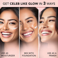 FACES CANADA Eyes & Shine Combo - Strobe Cream - Rose Gold (18 ml) + Magneteyes Kajal - Black (0.35 gm) + Tinted Moisturizer - Light 01 (18 gm) | Illuminating & Glowing Makeup Base | Lightly Tinted BB Cream | Waterproof & Smudgeproof