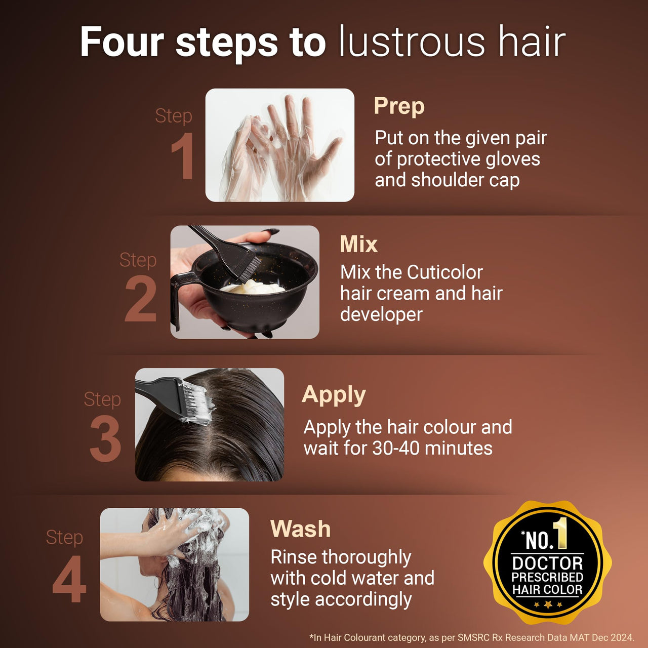 Cuticolor Permanent Hair Color Cream|Dr prescribed|Suitable for Sensitive Skin|Eco Mechanism for Preserving Scalp Health|No Ammonia|No PPD|Enriched with Portulaca & Boseivela Extracts(Black,Pack of 1)
