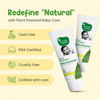 Mother Sparsh Natural Baby Sunscreen Lotion-100ml with SPF 30+ For UVA & UVB Protection | Plant derived 95% Bio Based Ingredients
