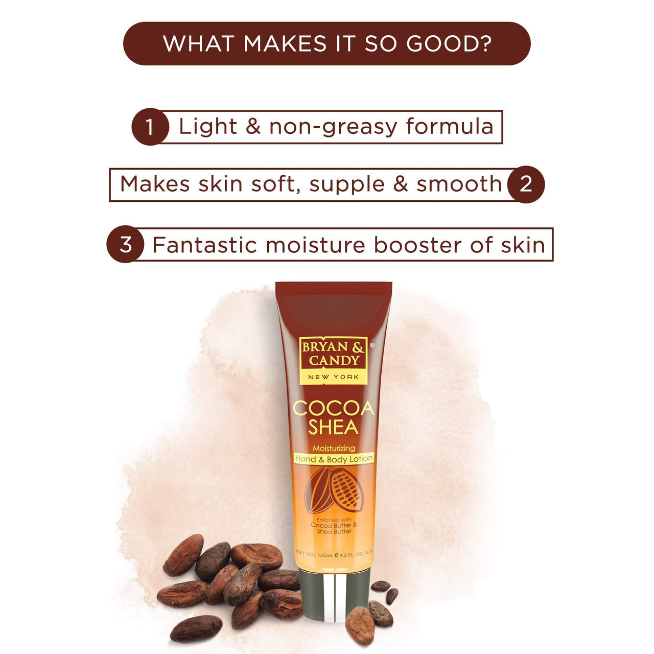 Bryan & Candy Cocoa Shea Hand and Body Lotion with Aloe Vera for Smooth, Moisturized Skin (125ml)