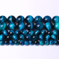 4mm 90pcs Blue Tiger Eye Gemstone Loose Beads Natural Round Crystal Energy Stone Healing Power for Jewelry Making 1 Strand 15