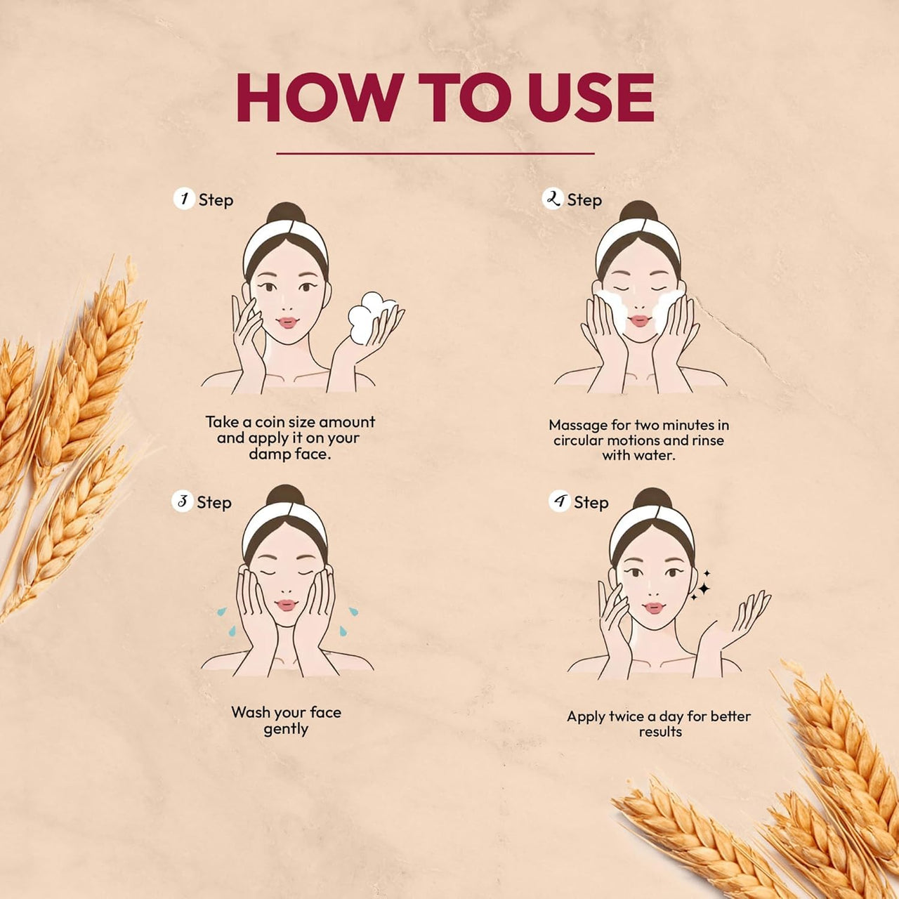 PS HERBS COSMETIC HERBS FOR A HEALTHIER YOU Herbal Rice Face Wash - Gentle Cleanser for Glowing Skin, SLS & Paraben Free, Vegan
