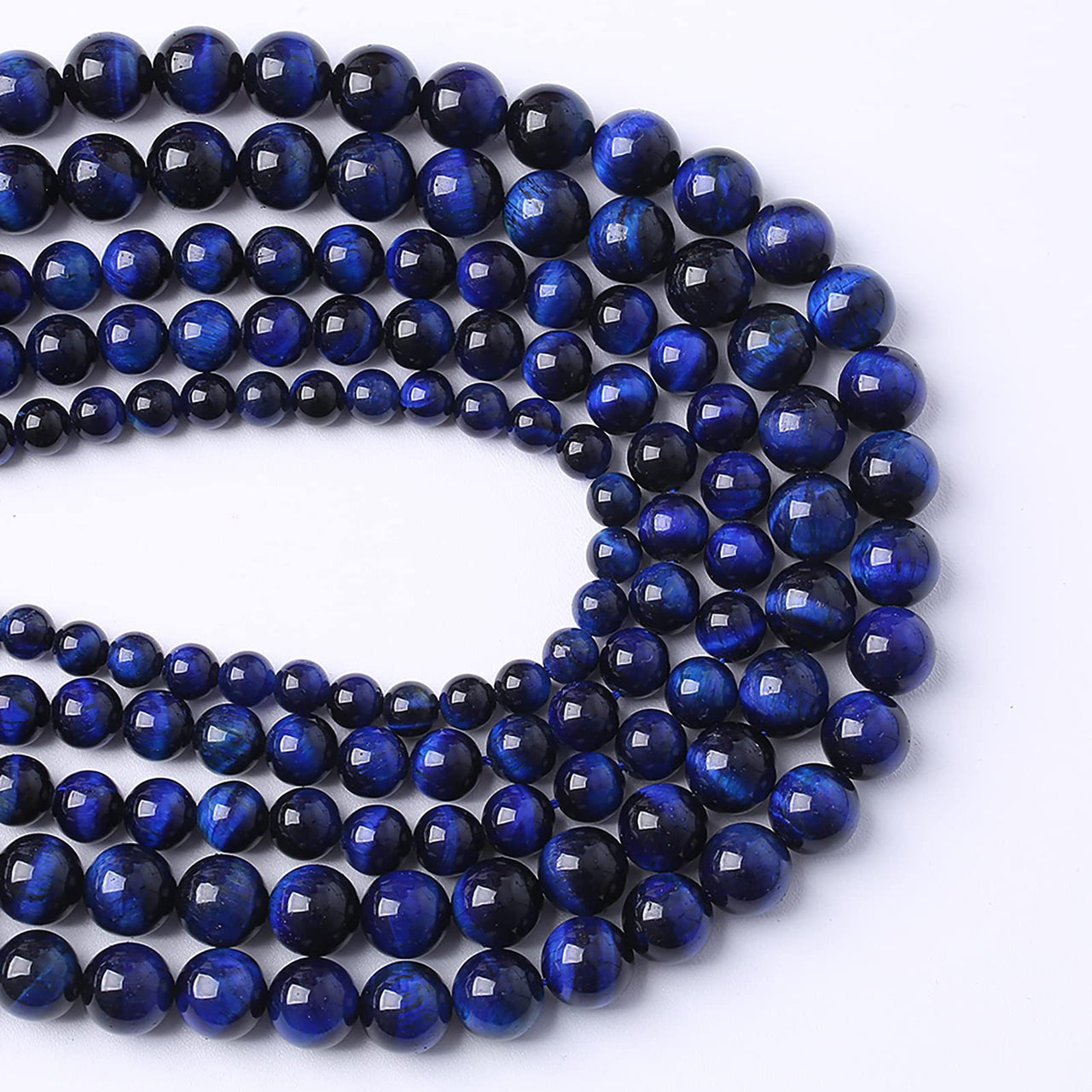 8mm 45PCS Natural Stone Lapis Blue Tiger Eye Beads 5A Quality Spacer Loose Beads for Jewelry Making DIY Bracelet Accessories Energy Crystal Healing Power Strand 15 inches Lapis Blue Tiger Eye Stone 8mm