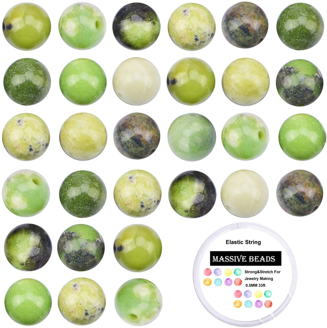 100Pcs Natural Crystal Beads Stone Gemstone Round Loose Energy Healing Beads with Free Crystal Stretch Cord for Jewelry Making (Australian Chrysoprase, 8MM) Australian Chrysoprase