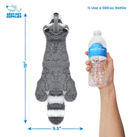Best Pet Supplies 2-in-1 Stuffless Squeaky Dog Toys with Soft, Durable Fabric for Small, Medium, and Large Pets, No Stuffing for Indoor Play, Holds a Plastic Bottle - Fox, Raccoon, Medium