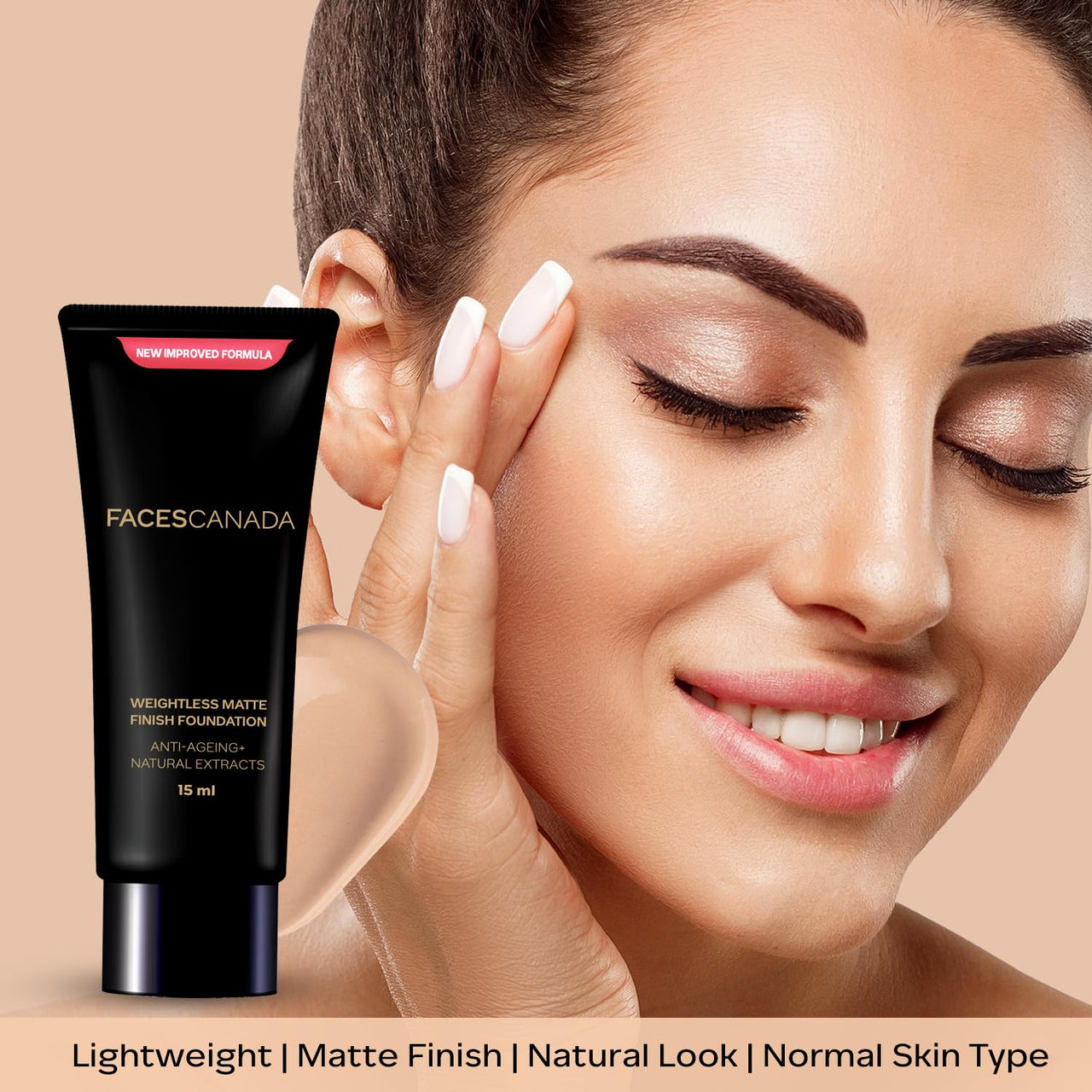 Faces Canada Weightless Stay Matte Compact Vitamin E & Shea Butter, Spf-20 Ivory 01, 9 g And Faces Canada Weightless Matte Finish Foundation, Mini - Ivory, 18 ml