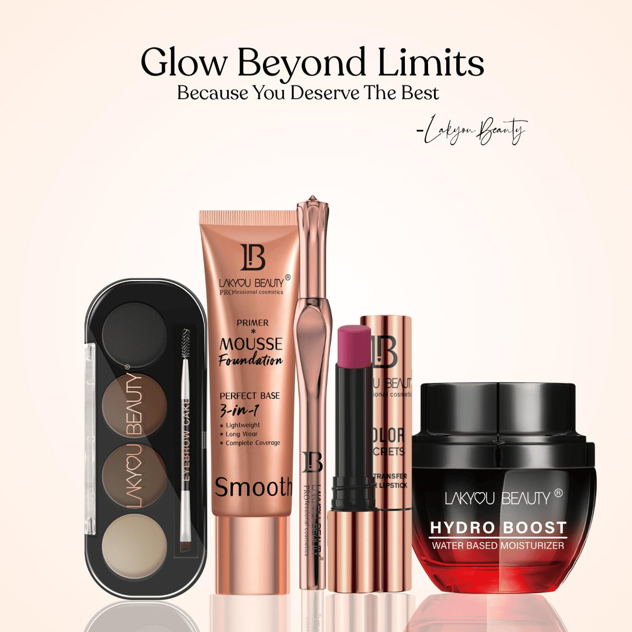 Lakyou Beauty Eyebrow Cake(Enhancer) | Comes With 4 Natural Shades And A Dual Side Brush one side angel and A Spoolie | Wterproof | 16g