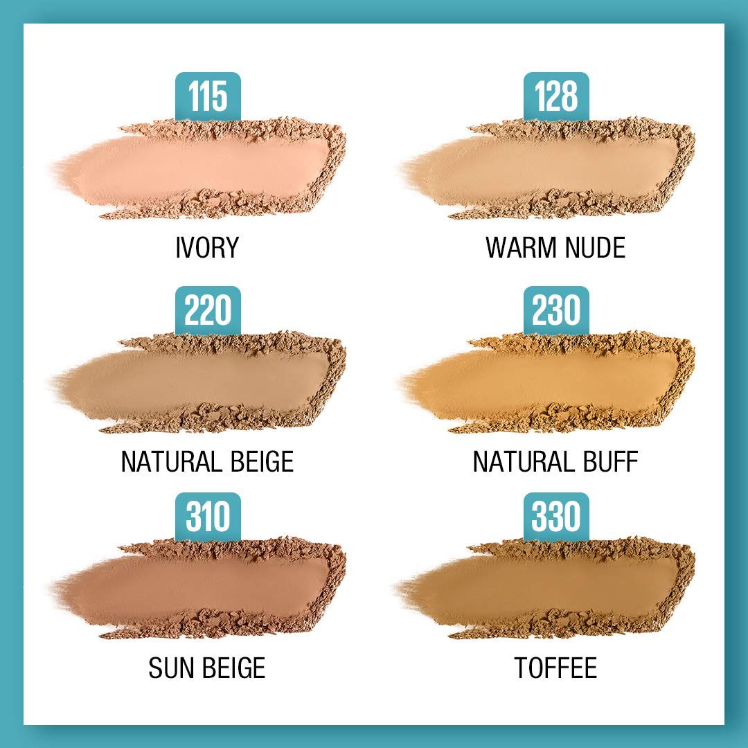 Maybelline New York Liquid Foundation + Compact Powder For All Skin Types, Matte & Poreless Finish, Ultra Blendable And Lightweight, Fit Me, 128 Warm Nude, 80 Gram, Cream