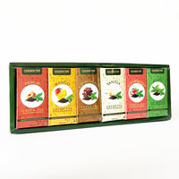 Golden Tips Flavoured Green Teas Gift Box, 6 Flavors - Peach, Mango, Chocolate, Vanilla, Strawberry & Mint (150g- 75 Cups)