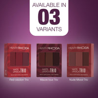 Hilary Rhoda Matte Trio Lipstick | Matte Finish & Long Lasting Lipstick | Pack of 3 Lipsticks | Highly Pigmented & Glides Smoothly | Vegan & Cruelty-Free - (Nude-Mood Trio, 3g x 3U)