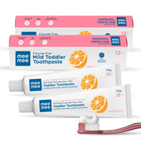 Mee Mee Fluoride-Free Baby Tooth paste for Kids & toddlers Fortified with Triple Calcium Phosphate, Cavity Protection, Oral Care, Best for Baby 1 year +, 70 gram (Orange, Pack of 2)