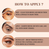 Lakyou Beauty Eyebrow Cake(Enhancer) | Comes With 4 Natural Shades And A Dual Side Brush one side angel and A Spoolie | Wterproof | 16g
