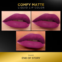 FACES CANADA Comfy Matte Liquid Lipstick - End Of Story 03 (Plum), 3 ml | Comfortable 10HR Longstay | Intense Matte Color | Almond Oil & Vitamin E Infused | Super Smooth | No Dryness | No Alcohol