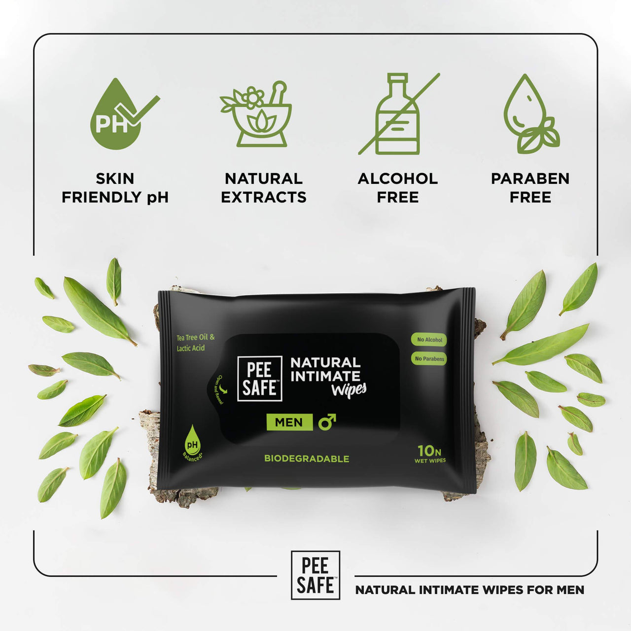 Pee Safe Intimate Wash (100ml) & Intimate Wipes (Pack of 10) | pH Balanced Pack For Ever Lasting Freshness | 100% Paraben And Sulfate Free