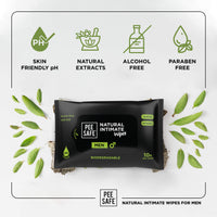 Pee Safe Intimate Wash (100ml) & Intimate Wipes (Pack of 10) | pH Balanced Pack For Ever Lasting Freshness | 100% Paraben And Sulfate Free