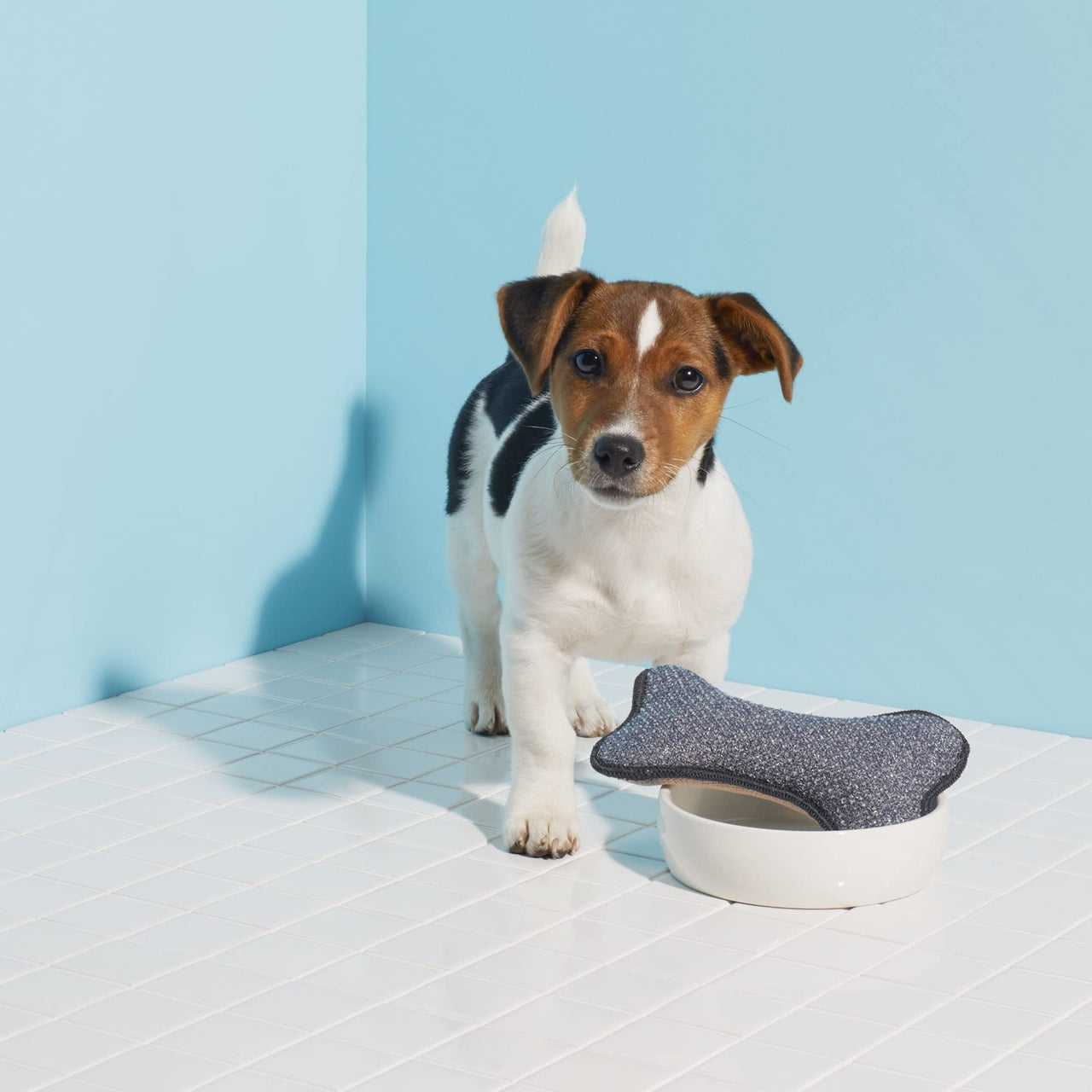 E-Cloth Pet Bowl Scrubber - Bone-Shaped Pet Bowl Cleaning Scrubber, Reusable, 100 Wash Guarantee - 2 Pack