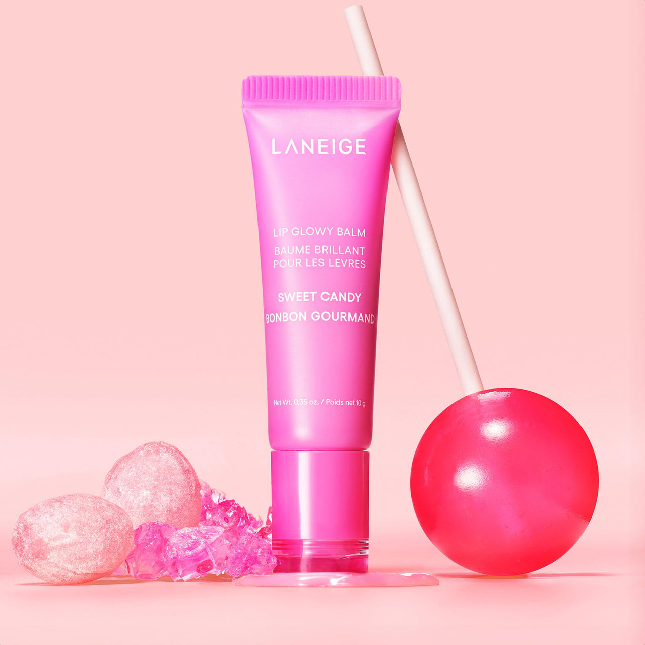 Laneige Lip Glowy Balm | Moisturizing Lip Treatment with Vitamin C + Shea Butter for Soft, Smooth and Glowing Lips | Korean Lip Balm For Dry Chapped Lips |Intense Hydration| Sweet Candy |10Gm