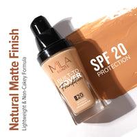 Mila Beauté Built to Cover Liquid Foundation I Medium to Buildable Coverage I Matte Finish I Lightweight I SPF 20 I Super Hydrating with Hyaluronic Acid (M-2-Neutral Wheat, 30ml)