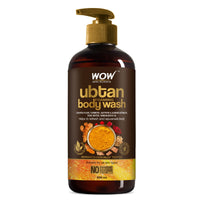 WOW Skin Science Ubtan Body Wash For Tan Removal And Glowing Skin - With Chickpea Flour, Almond, Safron & Turmeric Extract - 500mL