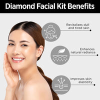 Multani Naturals Diamond Facial Kit For Instant Glow & Removes Dead Skin Cells | 6 Products in one Box | Cleansing Cream , Massage Cream , Scrub, Face Pack , massage Gel and Free Face Wash (65ML) | 100 ml