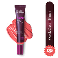 Hilary Rhoda Quick Cream Blush | Highly Pigmented & Dewy Finish | Long-Lasting | Buildable Coverage | Weightless & Easy to Apply | Cream Blush | 20ml (Red Alert - Shade 05)